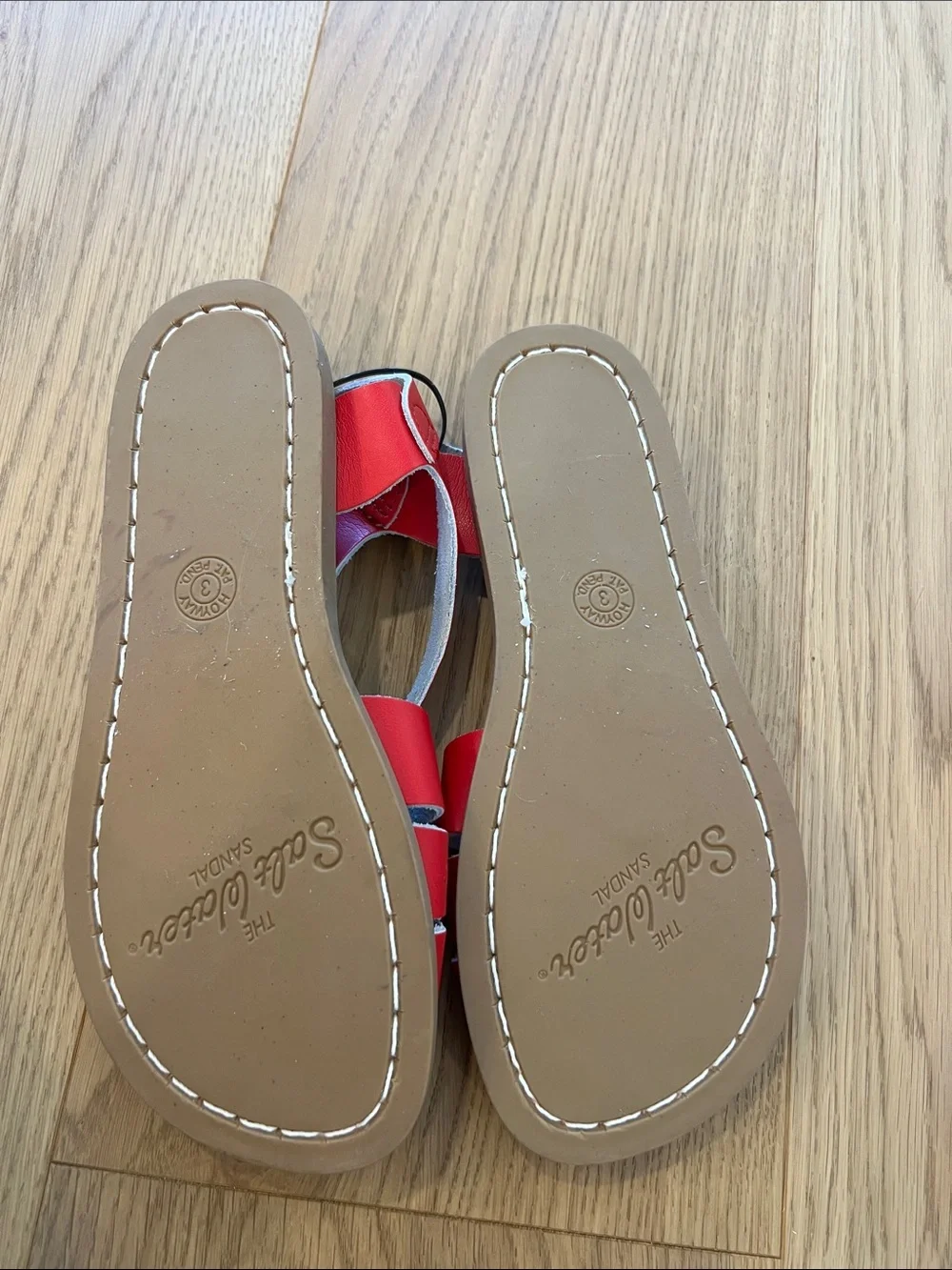 Salt Water Sandals by Hoy Red Kids Leather Buckle Sandals
